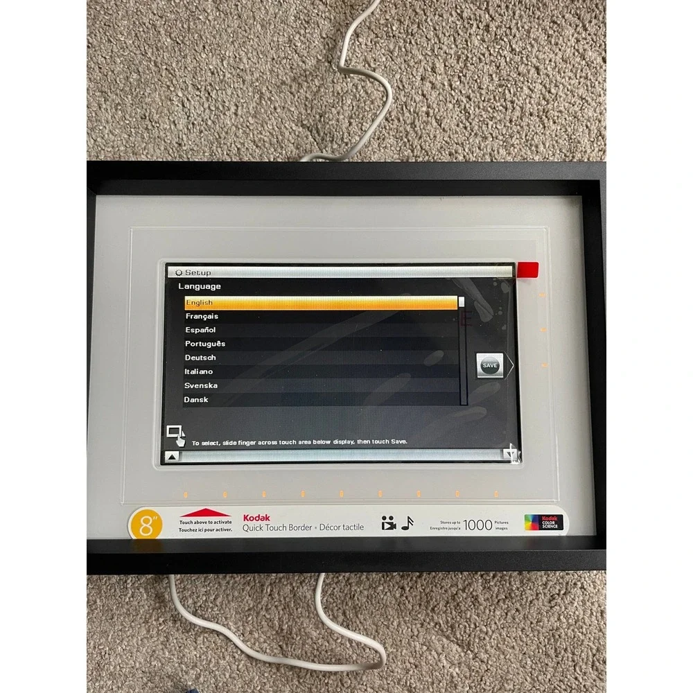 Kodak EasyShare M820 8 Inch Digital Photo Frame Black Shadowbox Multimedia 128MB